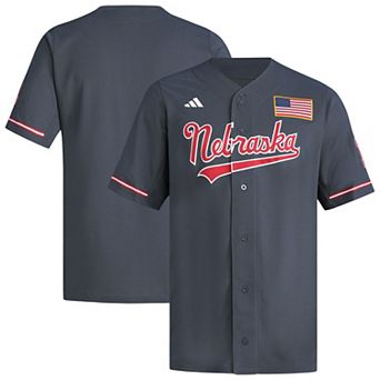 Men's�adidas Gray Nebraska Huskers Replica Baseball Jersey