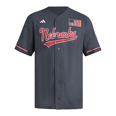 Men's adidas Gray Nebraska Huskers Replica Baseball Jersey
