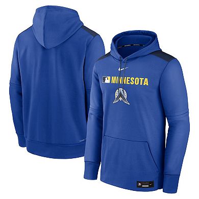 Men's Nike Royal Minnesota Twins Authentic Collection City Connect Therma Pullover Hoodie