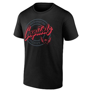 Men's Black Washington Capitals Color Block Puck T-Shirt