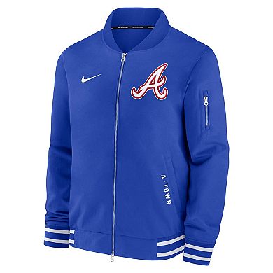 Men's Nike Royal Atlanta Braves Authentic Collection City Connect Full-Zip Bomber Jacket
