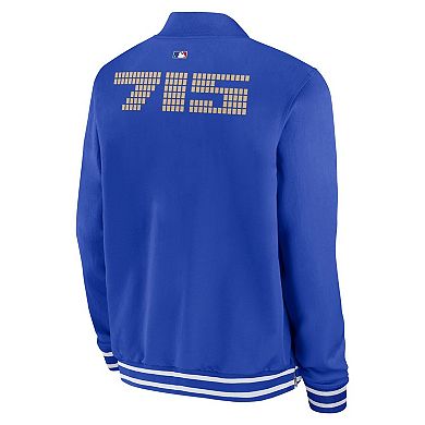 Men's Nike Royal Atlanta Braves Authentic Collection City Connect Full-Zip Bomber Jacket