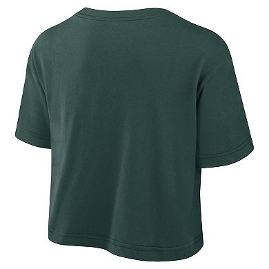 Women's Nike Green Michigan State Spartans Power Pursuit Athletic Prep Arch Performance Cropped T-Shirt