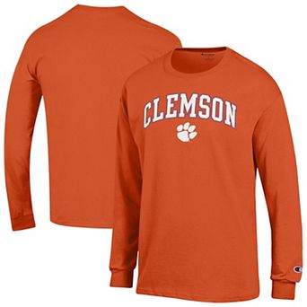 Men's Champion® Orange Clemson Tigers Arch Over Logo Long Sleeve T-Shirt