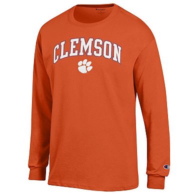 Men's Champion® Orange Clemson Tigers Arch Over Logo Long Sleeve T-Shirt