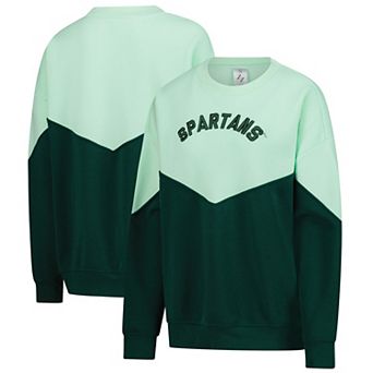 Women's ZooZatz Mint Michigan State Spartans Bestie Oversized Pullover Sweatshirt