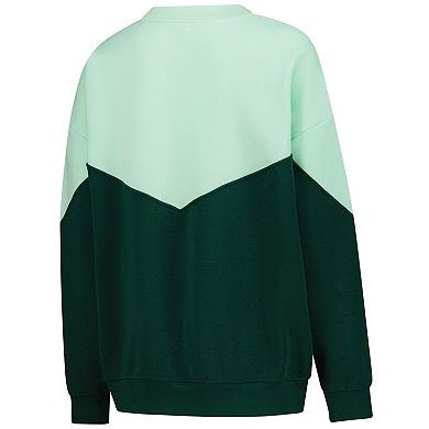 Women's ZooZatz Mint Michigan State Spartans Bestie Oversized Pullover Sweatshirt