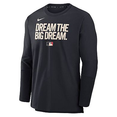 Men's Nike Black Texas Rangers Authentic Collection City Connect Lightweight Player Tri-Blend Performance Long Sleeve T-Shirt