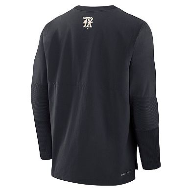 Men's Nike Black Texas Rangers Authentic Collection City Connect Lightweight Player Tri-Blend Performance Long Sleeve T-Shirt
