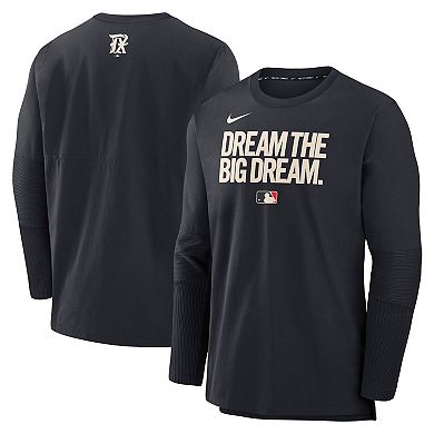 Men's Nike Black Texas Rangers Authentic Collection City Connect Lightweight Player Tri-Blend Performance Long Sleeve T-Shirt