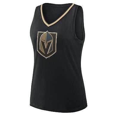 Women's Black Vegas Golden Knights Stellar Win V-Neck Tank Top