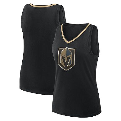 Women's Black Vegas Golden Knights Stellar Win V-Neck Tank Top