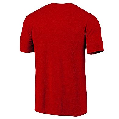 Men's Red Chicago Blackhawks Distressed Tri-Blend T-Shirt