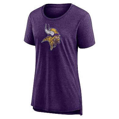 Women's Purple Minnesota Vikings Distressed Tri-Blend T-Shirt