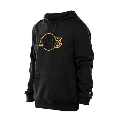Men's�New Era Black Los Angeles Lakers Tonal Color Pop Premium Pullover Hoodie