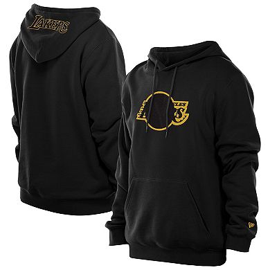 Men's�New Era Black Los Angeles Lakers Tonal Color Pop Premium Pullover Hoodie