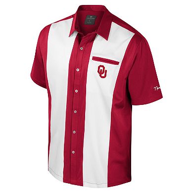 Men's Colosseum Crimson Oklahoma Sooners Strike Bowling Button-Up Shirt