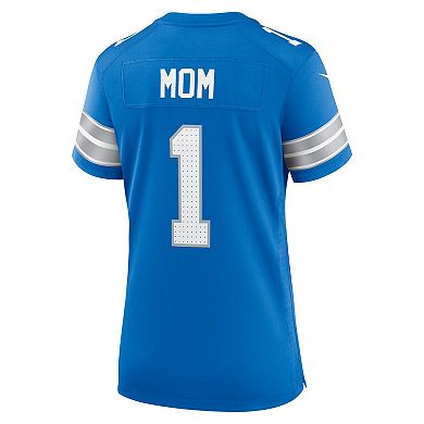 Men's Nike Number 1 Mom Blue Detroit Lions Game Jersey