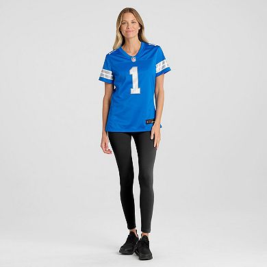 Men's Nike Number 1 Mom Blue Detroit Lions Game Jersey