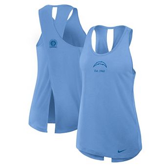 Women's Nike Powder Blue Los Angeles Chargers Glory Crisscross Performance Tank Top