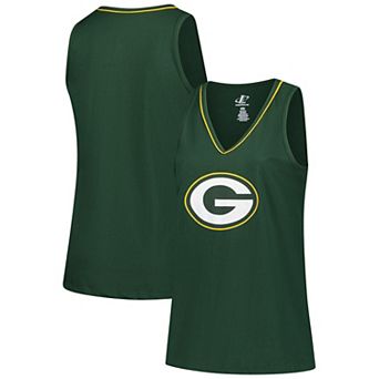 Women's Green Green Bay Packers Plus Size Stellar Win V-Neck Tank Top