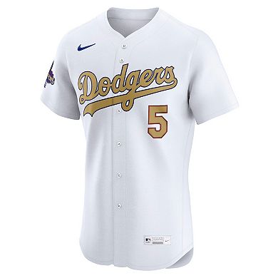 Men's Nike Freddie Freeman White Los Angeles Dodgers 2025 Gold Collection Elite Jersey