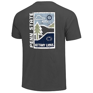Men's Graphite Penn State Nittany Lions Comfort Colors Minimal Vista Distressed Graphics T-Shirt