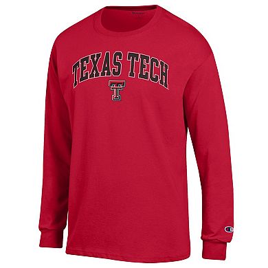 Men's Champion® Red Texas Tech Red Raiders Arch Over Logo Long Sleeve T-Shirt
