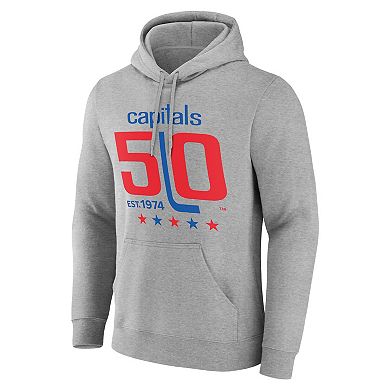 Men's Gray Washington Capitals 50th Anniversary Pullover Hoodie