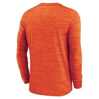Men's Nike Orange Clemson Tigers 2025 Sideline Velocity Performance Long Sleeve T-Shirt