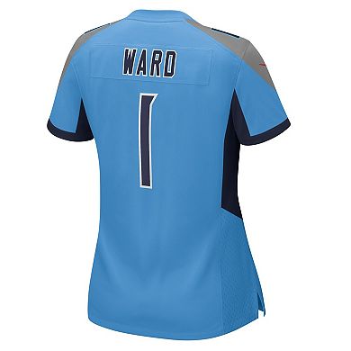 Women's Nike Cameron Ward Light Blue Tennessee Titans 2025 NFL Draft First Round Pick Game Jersey