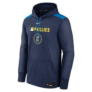 Men's Nike Navy Philadelphia Phillies Authentic Collection City Connect Therma Pullover Hoodie