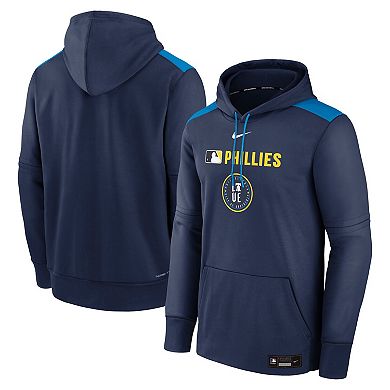 Men's Nike Navy Philadelphia Phillies Authentic Collection City Connect Therma Pullover Hoodie