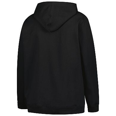 Women's Champion Black Michigan Wolverines Plus Size Heart & Soul Notch Neck Pullover