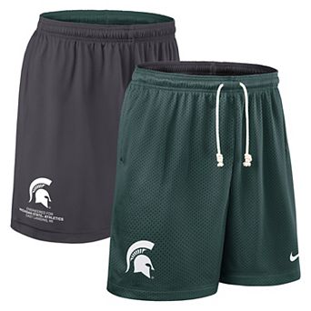 Men's Nike Green/Charcoal Michigan State Spartans 2025 Sideline Reversible Performance Shorts