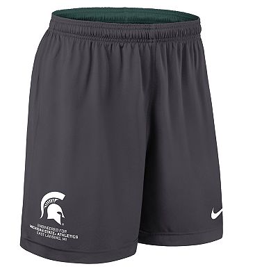 Men's Nike Green/Charcoal Michigan State Spartans 2025 Sideline Reversible Performance Shorts