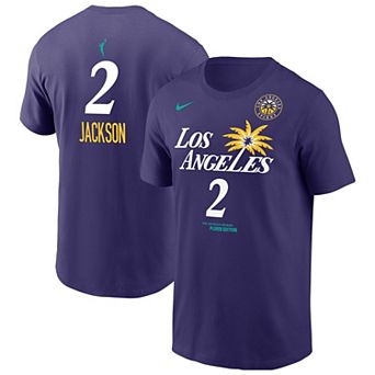 Men's Nike Rickea Jackson Purple Los Angeles Sparks Explorer Edition Name & Number T-Shirt