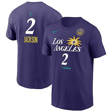 Men's Nike Rickea Jackson Purple Los Angeles Sparks Explorer Edition Name & Number T-Shirt