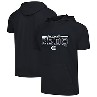Men's Levelwear Black Cincinnati Reds Phase Vanguard Hoodie T-Shirt