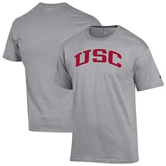 Men's Champion Heather Gray USC Trojans Basic Arch T-Shirt