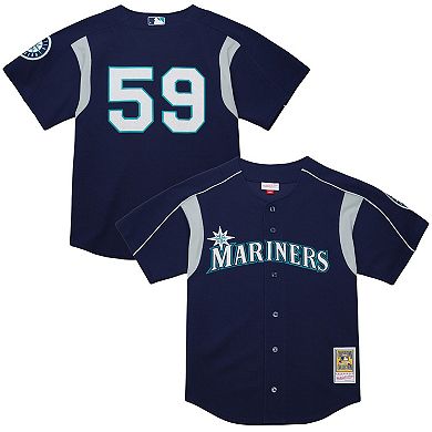 Men's Mitchell & Ness Felix Hernandez Navy Seattle Mariners Cooperstown Collection Batting Practice Jersey