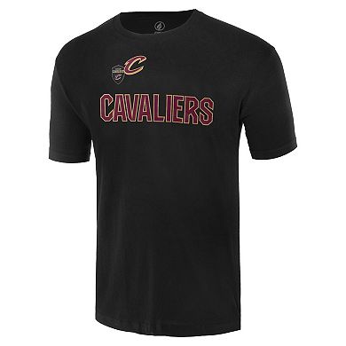 Unisex FISLL Black Cleveland Cavaliers Oversize Logo T-Shirt