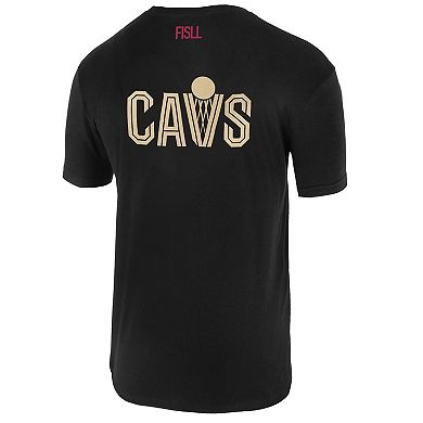 Unisex FISLL Black Cleveland Cavaliers Oversize Logo T-Shirt