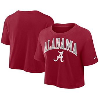 Women's Nike Crimson Alabama Crimson Tide Power Pursuit Athletic Prep Arch Performance Cropped T-Shirt