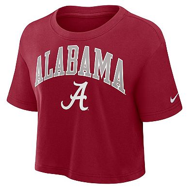 Women's Nike Crimson Alabama Crimson Tide Power Pursuit Athletic Prep Arch Performance Cropped T-Shirt