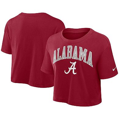 Women's Nike Crimson Alabama Crimson Tide Power Pursuit Athletic Prep Arch Performance Cropped T-Shirt