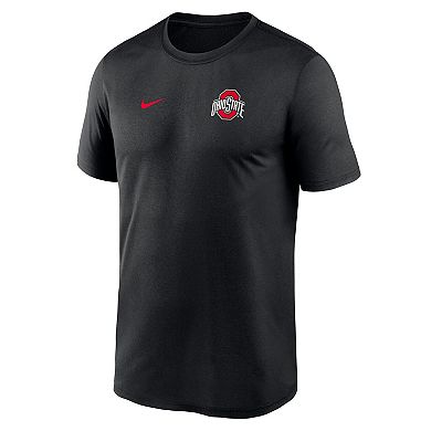 Men's Nike Black Ohio State Buckeyes 2025 Sideline Small Logo Legend Performance T-Shirt