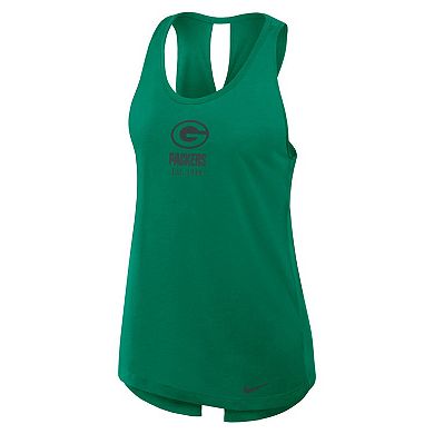 Women's Nike Green Green Bay Packers Glory Crisscross Performance Tank Top