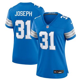 Women's Nike Kerby Joseph Blue Detroit Lions Team Game Jersey