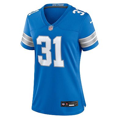 Women's Nike Kerby Joseph Blue Detroit Lions Team Game Jersey